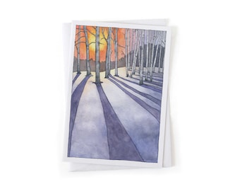 NEW Set of Six Cards: Happy Solstice Winter Holiday Card, Sustainably Printed Recycled Stationery