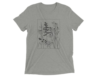 Champ unisexe de fleurs sauvages plantes indigènes t-shirt