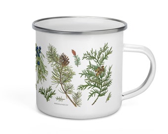 Native Evergreens Enamel Camp Mug
