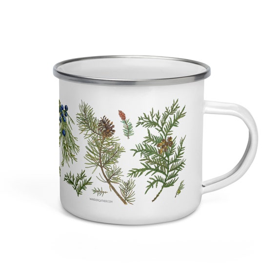 Native Evergreens Enamel Camp Mug