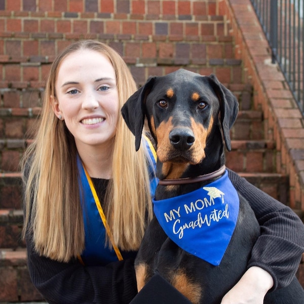 My Mom Graduated Dog Bandana, Graduation Gift Dog, My Dad Graduated Dog Bandana, Class of 2024 Dog Bandana, Grad Dog Gift, Class of 2024