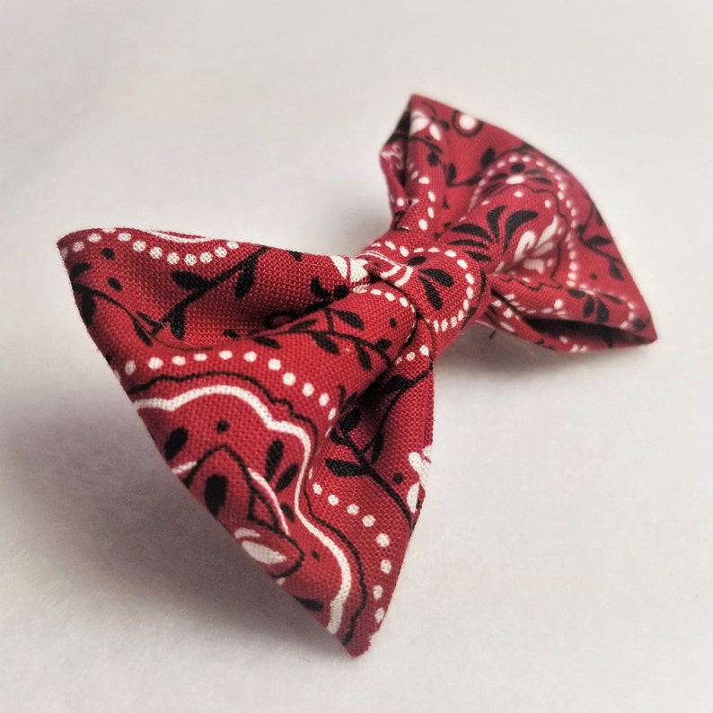 Red Dog Bow Tie Red Paisley Dog Bow Tie Red Paisley Bow Tie Boy Dog Bow Tie Red Paisley Cat Bow Tie Country Bow Tie Rustic Bow Tie