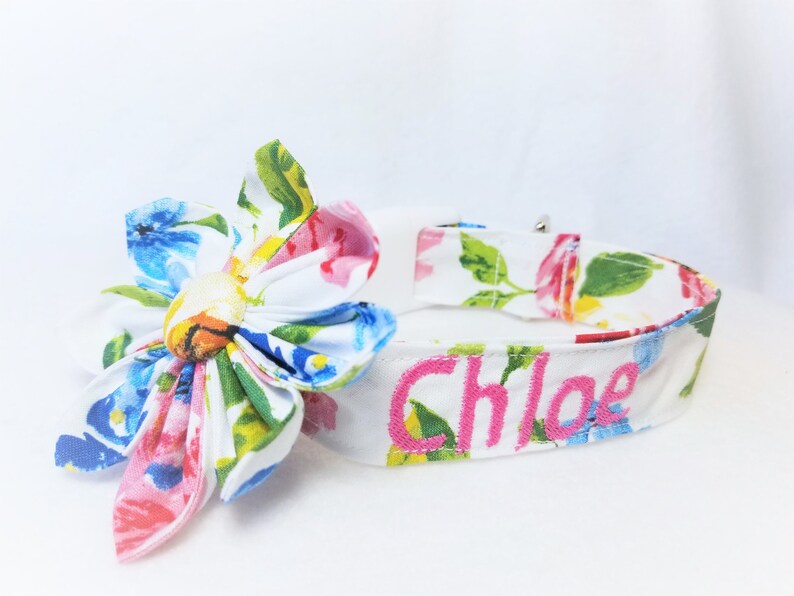Watercolor Floral Girl Cat Bow Floral Print Flower Dog Bow Easter girl Dog Bow Girly Dog Flower Bow Watercolor Floral Girl Dog Bow