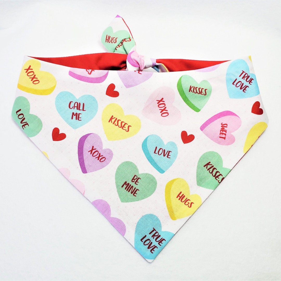 Valentine's Day Dog Bandana,valentine's Day Cat Bandana, Hearts Dog