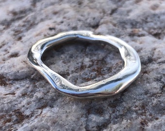 Like water organic sterling silver stacking ring.