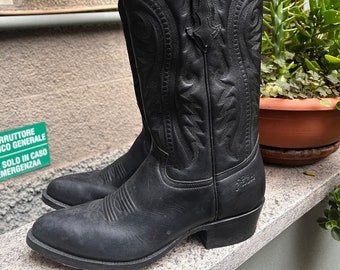 Vintage 1990s Cowboy Boots Unisex in Black Size US 11 UK 9 EU 42