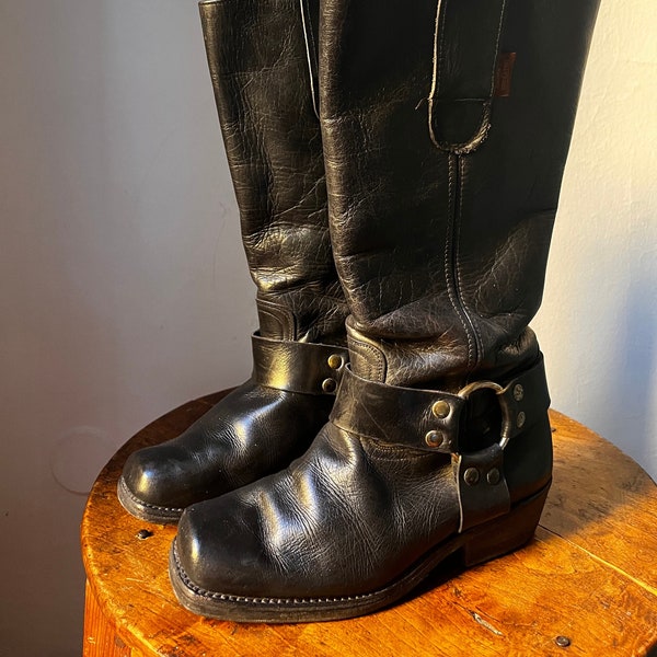 Vintage 00s Biker Boots Black UK3.5 EU36.5 US5.5