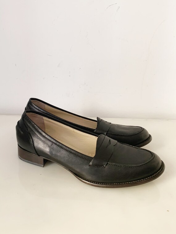 Vintage Loafers Shoes, Black Deadstock Vintage Uni