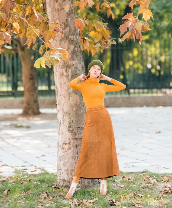 Maxi suede skirt 70s, 70s maxi skirt, suede maxi s