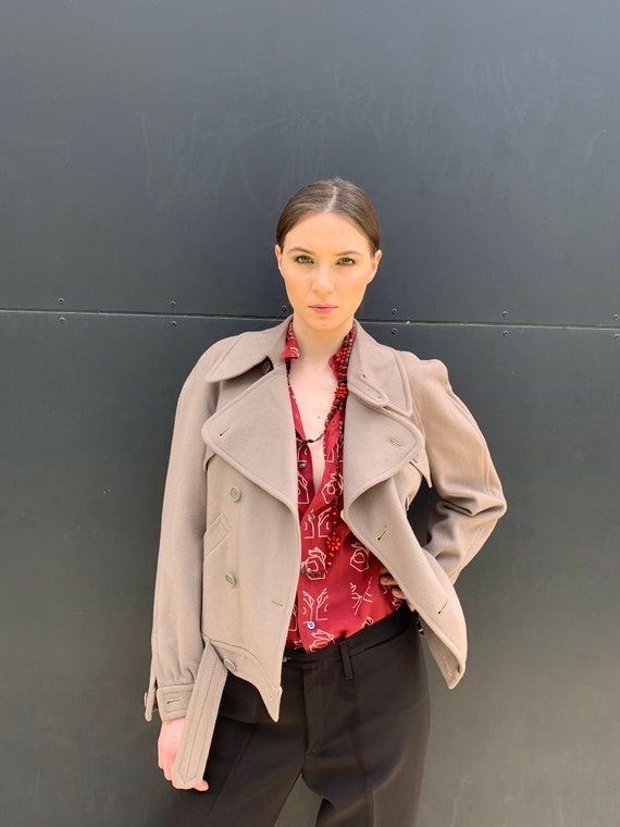 Wool Blend Bomber Preppy Jacket, Wool Bomber Jacke