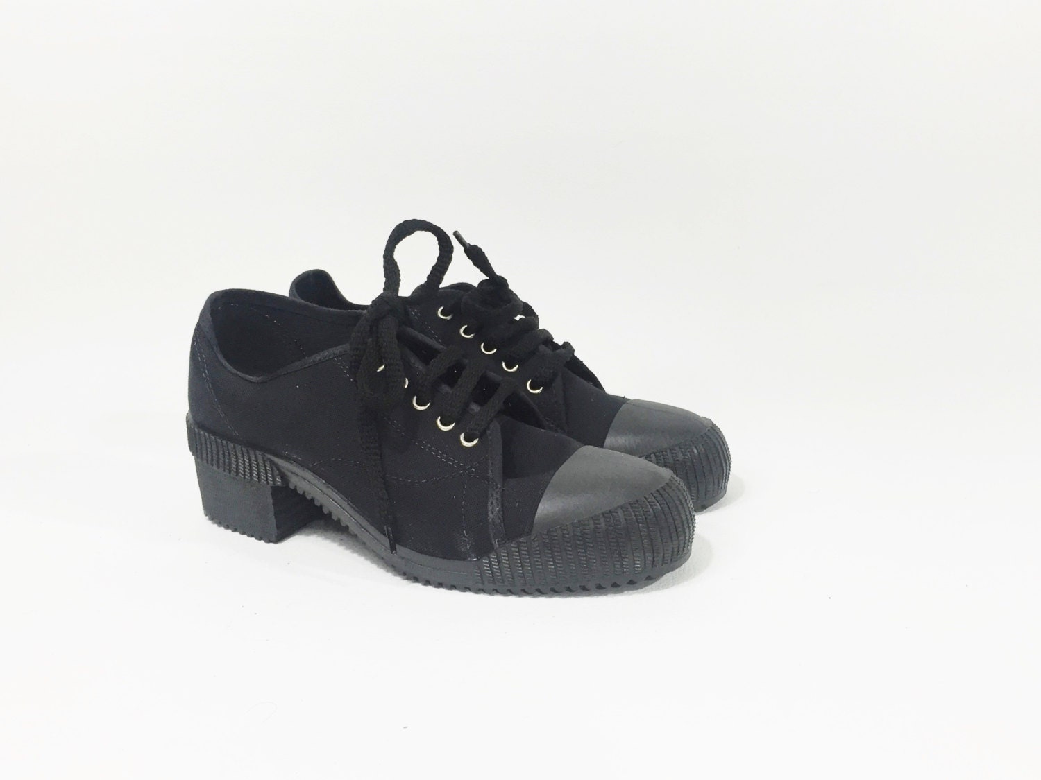 chunky black platform sneakers