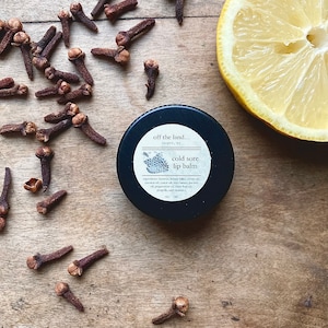 Cold sore ointment, ,lip balm, clove oil,  lemon balm, clove oil, propolis,chapped lips,sunburned lips