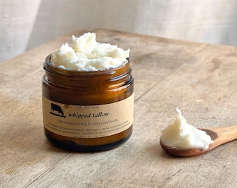 Tallow balm, deeply nourishes, softens skin, rich & creamy, luxurious, velvety, amish cows, hand rendered by us!!