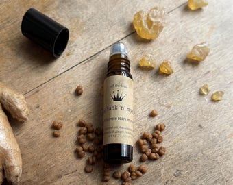 Frankincense and myrrh oil rollon, frankincense tears, helichrysum, ginger, grounding, calming, skin,all natural, KING of oils, pain
