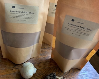 Mushroom , 6 blend boost powder, lions mane, chaga, cordyceps, shiitake, turkey tail, Reishi, BOOST, energy, memory, NO caffeine