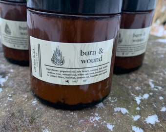 Burn & Wound Ointment,best Pain relief salve,burdock, marshmallow,wormwood,comfrey,tamanu, myrrh,fast healing,sunburn,all natural,wound care