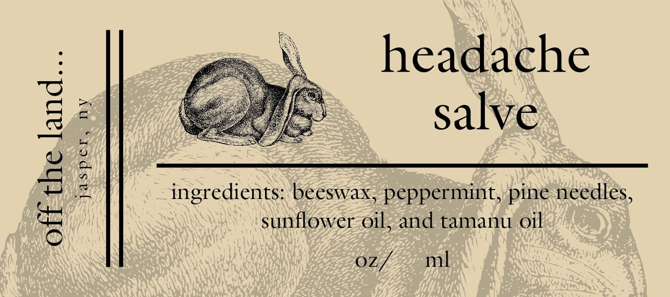 Headache Salve, Pain Relief, Mood Lifter, Energy, Pine Needles, Beeswax