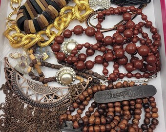 Vintage Costume Jewelry for Crafting Black Glass and Crystal Etsy