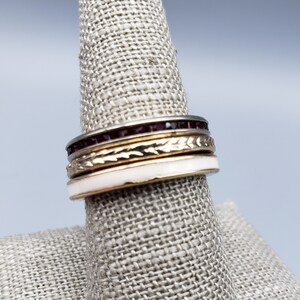 3 Stack-able Rings, Black, White, Gold Vintage Jewelry, Trendy, Costume Dress-up, Gift for Her, Edgy,  gift