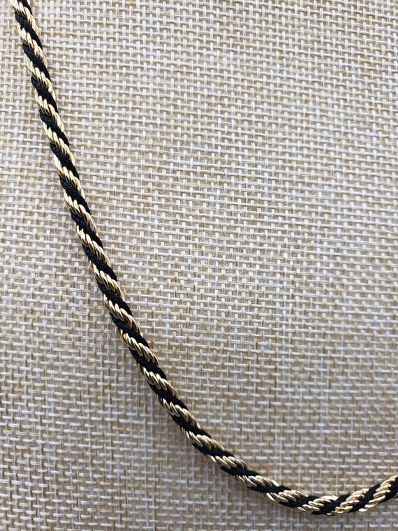 Vintage Unmarked Gold Tone Twisted Rope Chain Nec… - image 2
