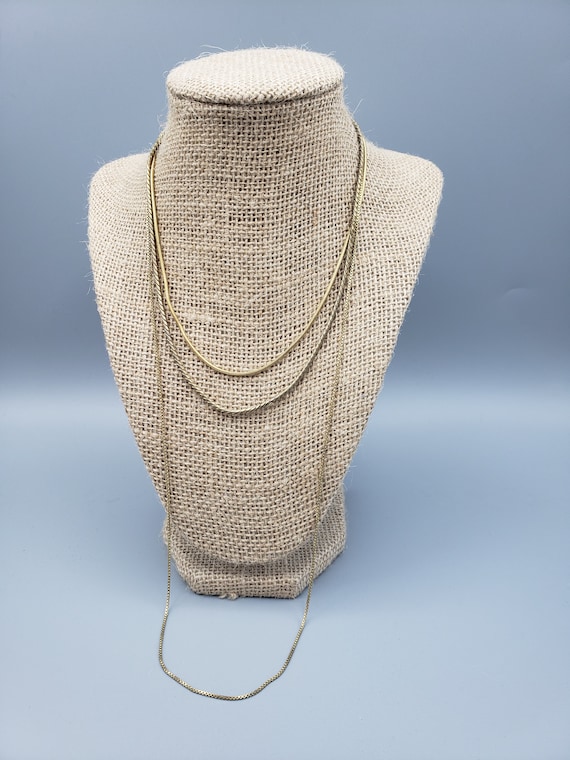 3 Layer Necklace, Layered, Three Chains, Layer Ch… - image 2