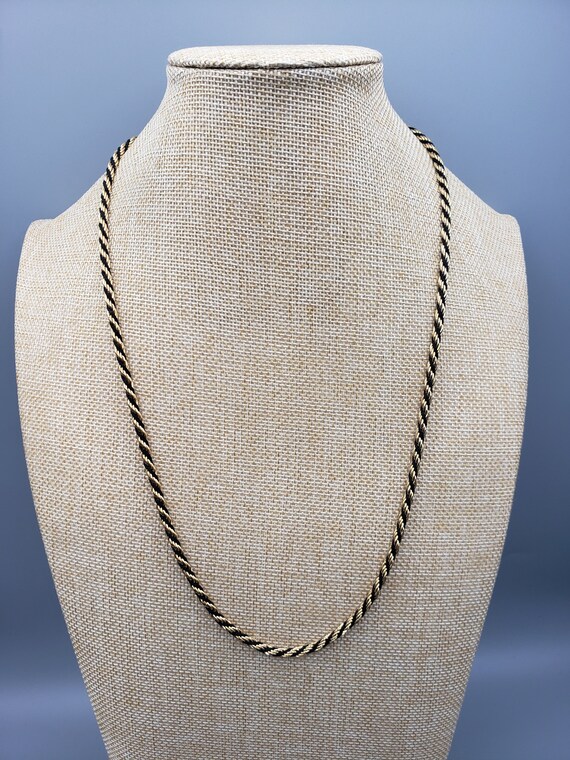 Vintage Unmarked Gold Tone Twisted Rope Chain Nec… - image 1
