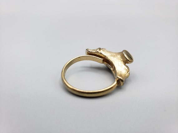 Antique Bamboo Sarah Coventry Ring, Gold Bamboo V… - image 4