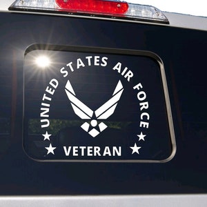 AIR FORCE Veteran Truck Slide Window Decal - USAF United States Veteran Sticker - Military Airman - Car Truck suv Window Vehicle