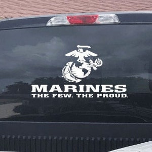 TRUCK DECAL USMC United States Marine Corps The Few The Proud - Large 10&quot; Truck Car & Suv Vehicle Military Armed Forces Veteran Sticker