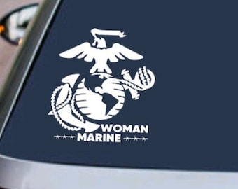 us WOMEN MARINE CORPS Female Logo - Car, Truck & Suv Vehicle Decal usmc Women Military Armed Forces Veteran Sticker - Window Laptop Design