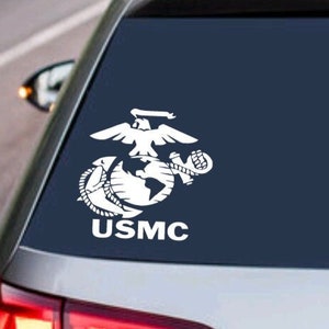 US MARINE CORPS Logo Decal - Semper Fi usmc - United States Military Armed Forces Sticker - Car Truck Vehicle Home Window Laptop Design