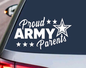 PROUD ARMY PARENTS - United States Armed Forces Military usa - Decal Sticker Car Truck Vehicle Window Laptop
