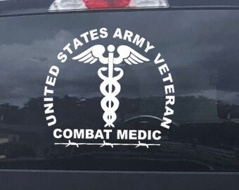 TRUCK DECAL USA United States Army Combat Medic Veteran - Large 11" Truck Car & Suv Vehicle - Military Soldier Armed Forces Combat Sticker
