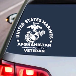 MARINE CORPS AFGHANISTAN U.S. Veteran Decal - usmc - United States Military Armed Forces Sticker - Car Truck suv Vehicle Home Window Laptop