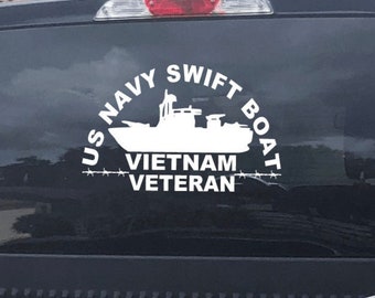 Navy SWIFT BOAT PBR Veteran Vietnam Decal - United States Armed Forces Military usn Sailor Sticker Car Truck Suv - Vehicle Design Decor