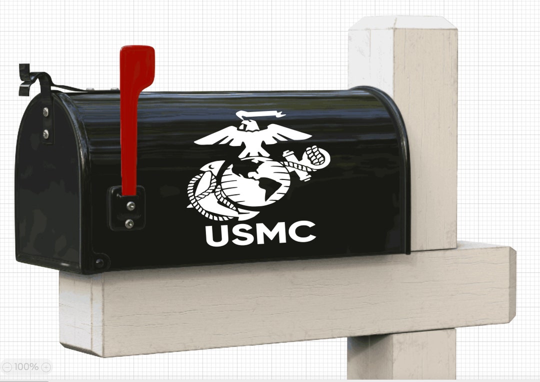 MAILBOX COVER Marine Corps Logo 2 Vinyl USMC Logo Decals Etsy