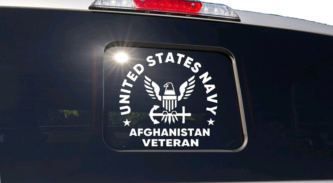 US NAVY Afghanistan Veteran - Truck Slide Window Decal - USN United ...