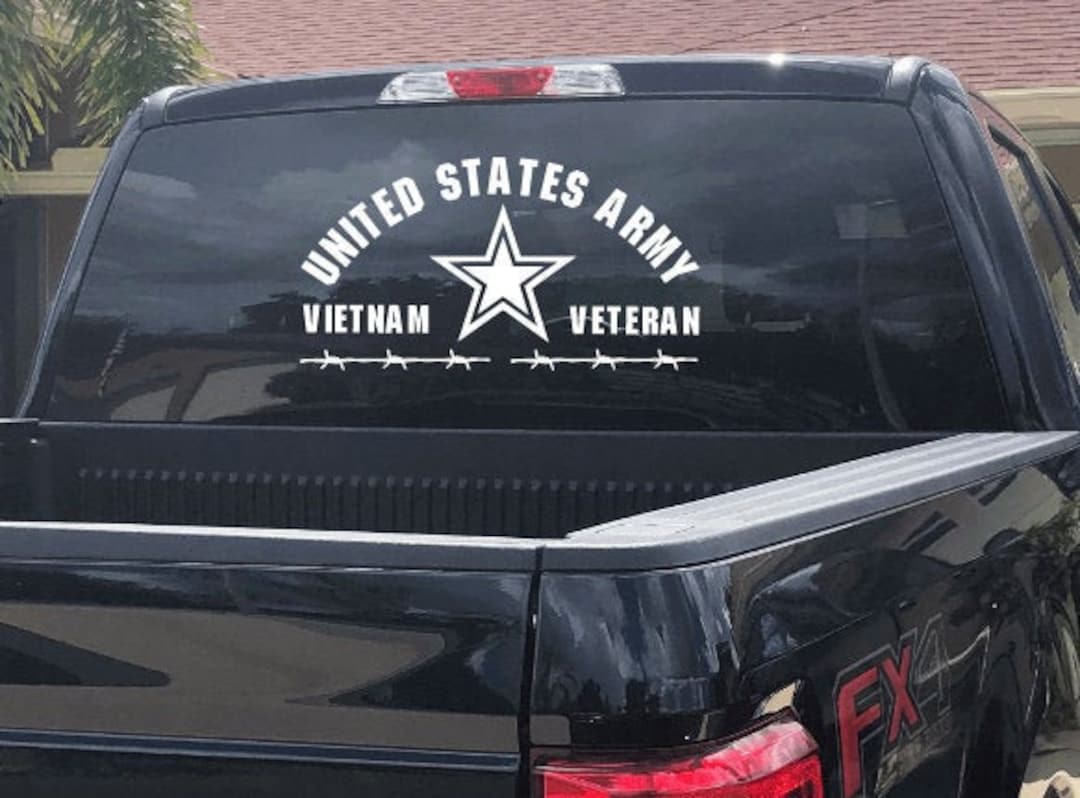 TRUCK DECAL USA United States Army Vietnam Veteran - Large 10