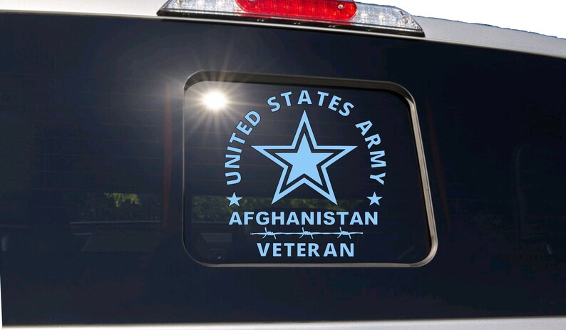US ARMY Afghanistan Veteran - Truck Slide Window Decal - USA United ...