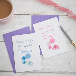 Gepersonaliseerde nieuwe babykaart, Welcome To The World, Kies je kleur Baby Girl Card, Baby Boy Card