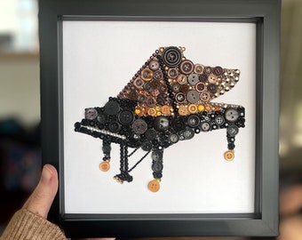Regalo de aniversario de marfil, 14.º aniversario de bodas, 14.º aniversario de bodas único para él, aniversario de marfil para esposa, arte mural de piano de cola, teclas de piano