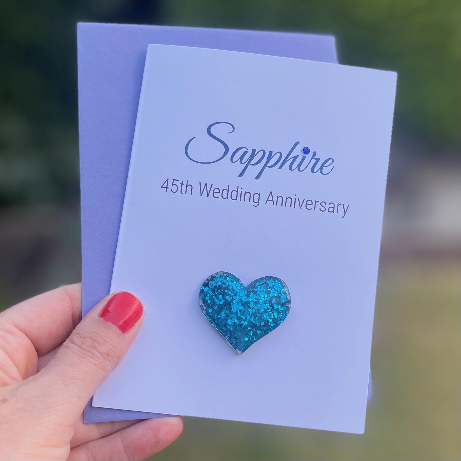 Handmade Sapphire Wedding Anniversary Card A6, 45th Anniversary ...