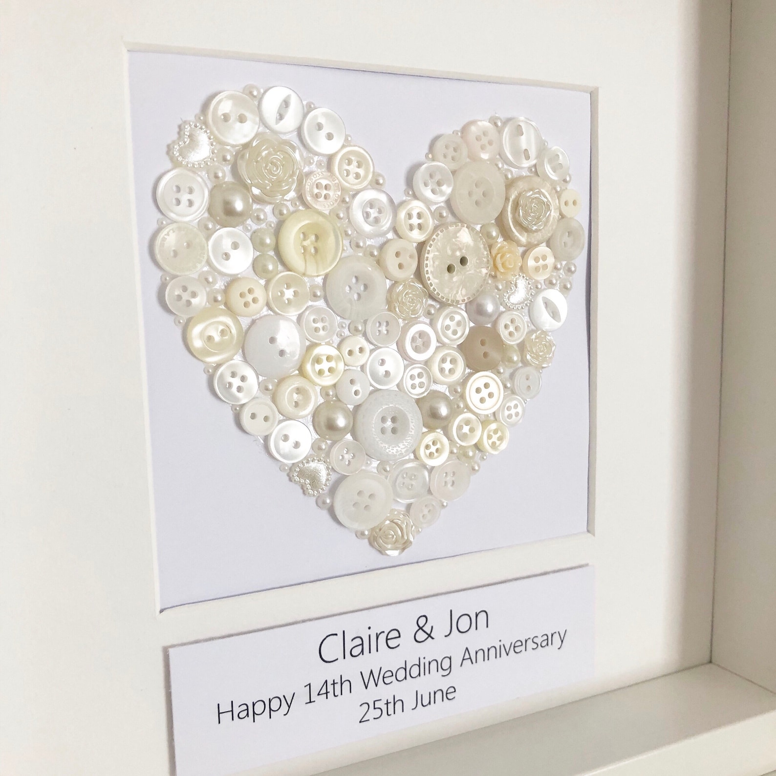 Ivory Wedding Anniversary Gift Personalised 14th Anniversary Etsy