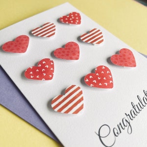 Carte de félicitations faite main A6, carte de voeux de coeurs de papier, carte d’anniversaire, carte de crémaillère, nouvelle carte d’emploi