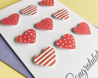 Tarjeta de felicitación hecha a mano A6, tarjeta de felicitación con corazones de papel, tarjeta de aniversario, tarjeta de inauguración de la casa, tarjeta de nuevo trabajo