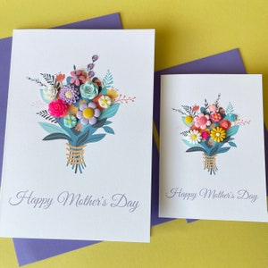 Special Mothers Day Card, Floral Card for Mum with Flowers, Bouquet of Flowers Greetings Card for Mom, Floral Mothers Day Card image 6