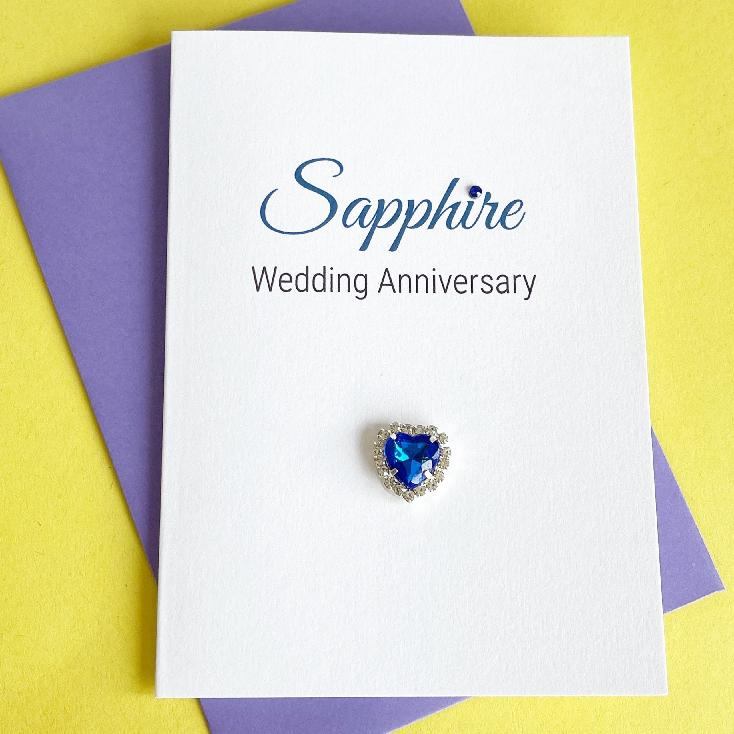 Handmade Sapphire Wedding Anniversary Card A6 45th - Etsy