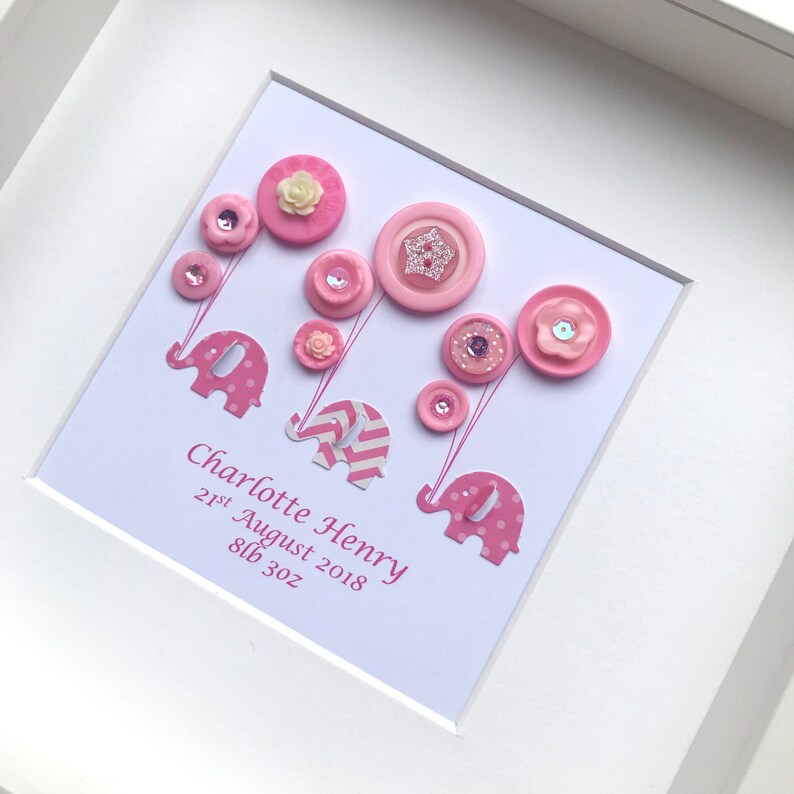 Personalised Baby Girl Gift New Baby Gift Pink Elephant Etsy