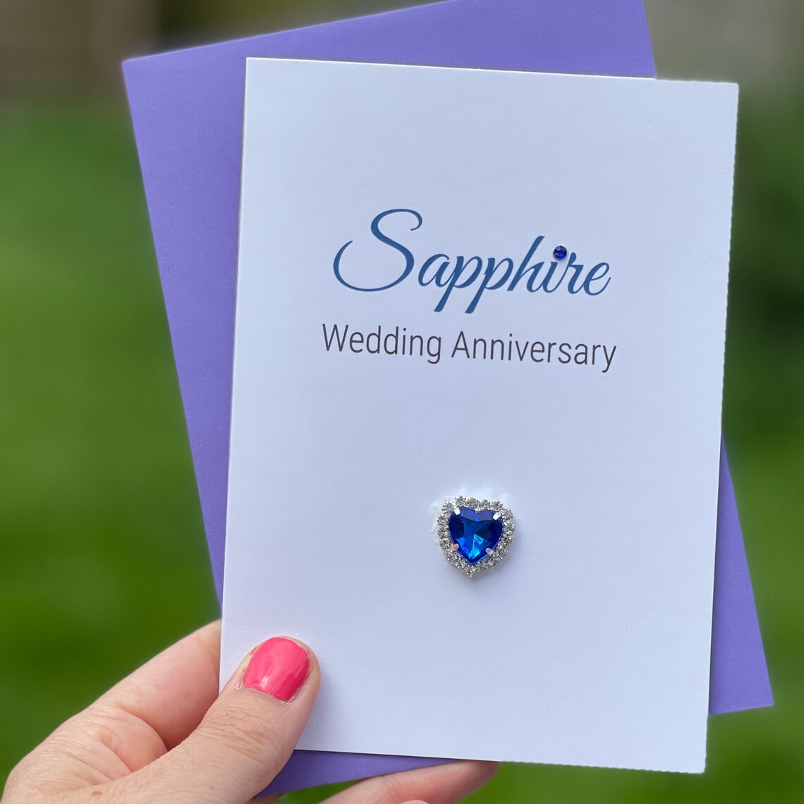 Handmade Sapphire Wedding Anniversary Card A6 45th - Etsy