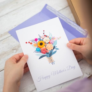 Special Mothers Day Card, Floral Card for Mum with Flowers, Bouquet of Flowers Greetings Card for Mom, Floral Mother’s Day Card